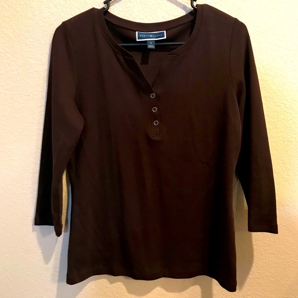 Karen Scott Brown Sweater Size Small